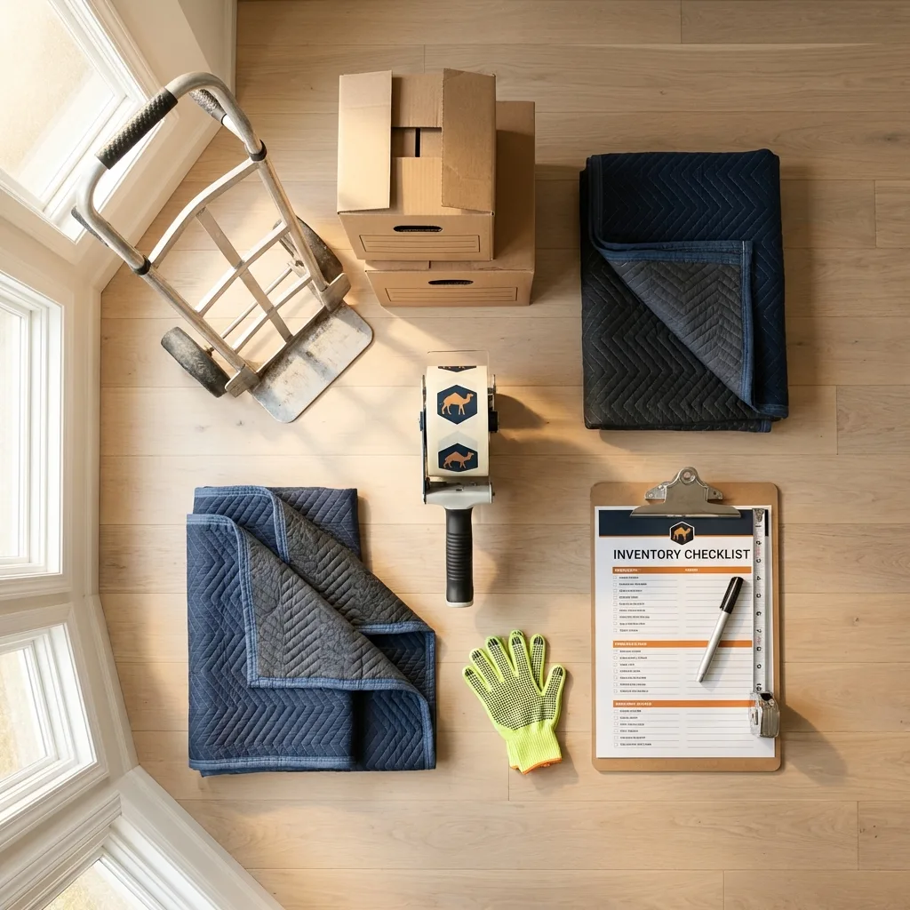Professional moving supplies and packing materials layout for Palo Cedro residential relocations