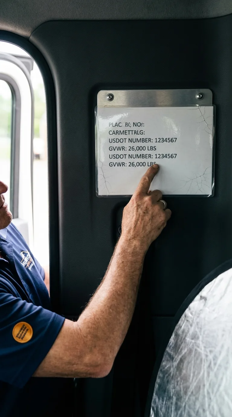 USDOT licensing placard verification in Palo Cedro